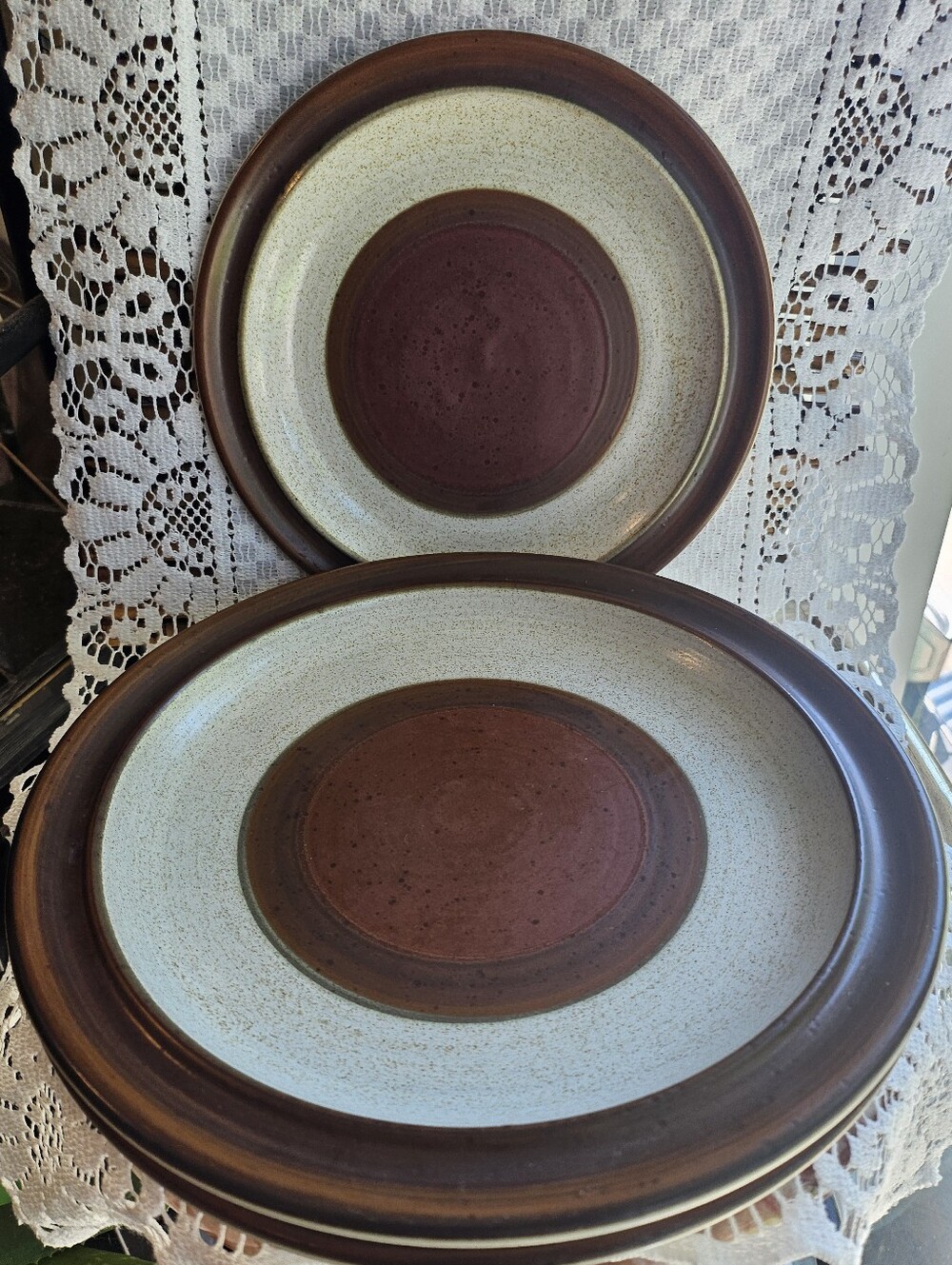 Denby Potters Wheel Plates. Set Of 3